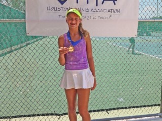 Girls 14s Flight 2 doubles winner Madeline Peters. (Partner Rebeca Crichton-Amaya)